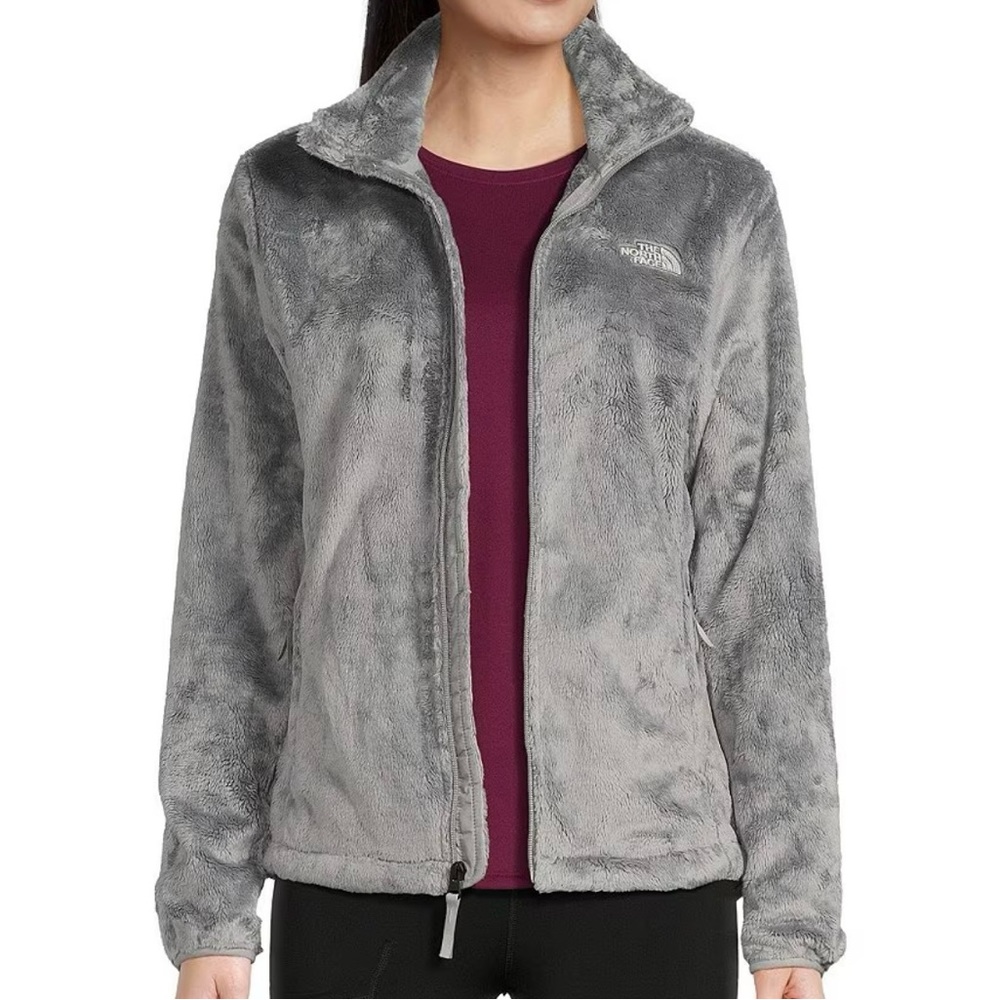 The North Face Osito Long Sleeve Raschel Fleece Zippered Jacket Gray Size Medium